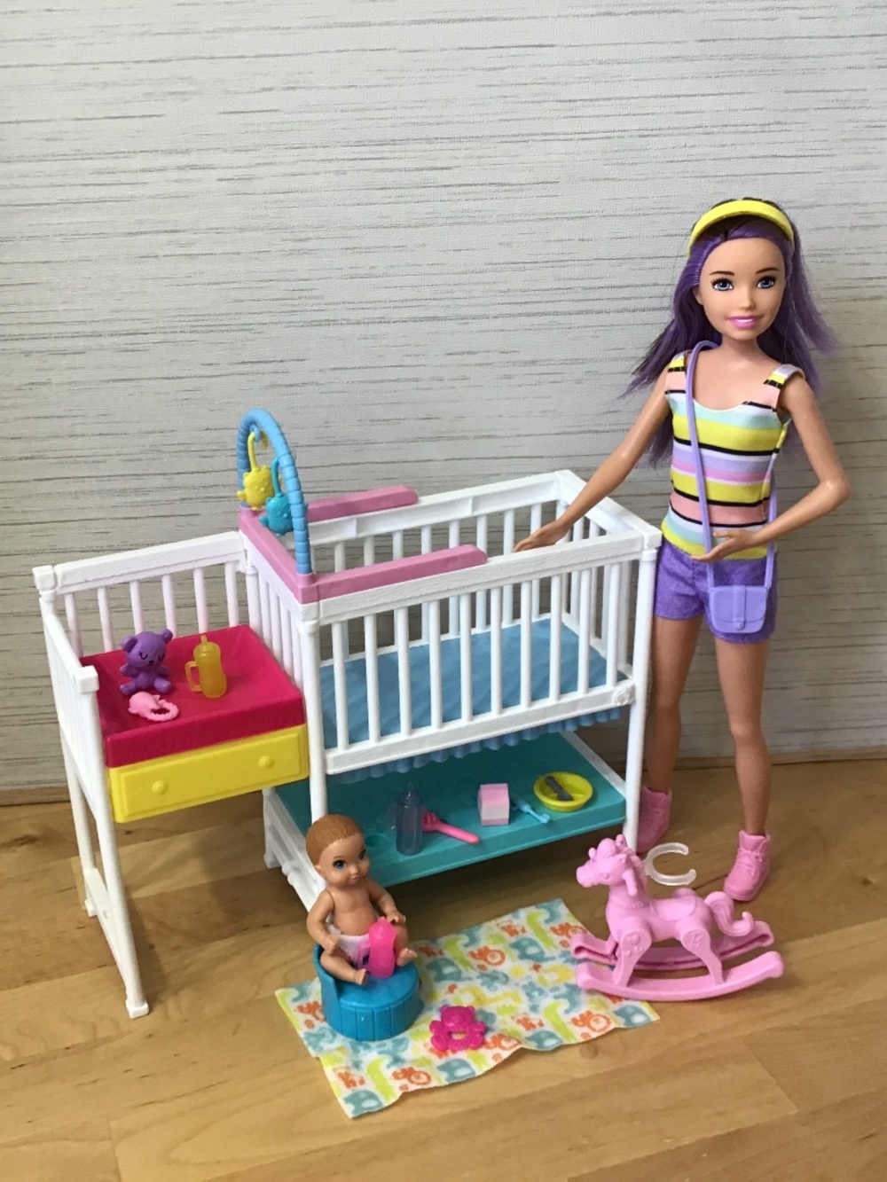 Barbie Skipper Doll and Baby Crib